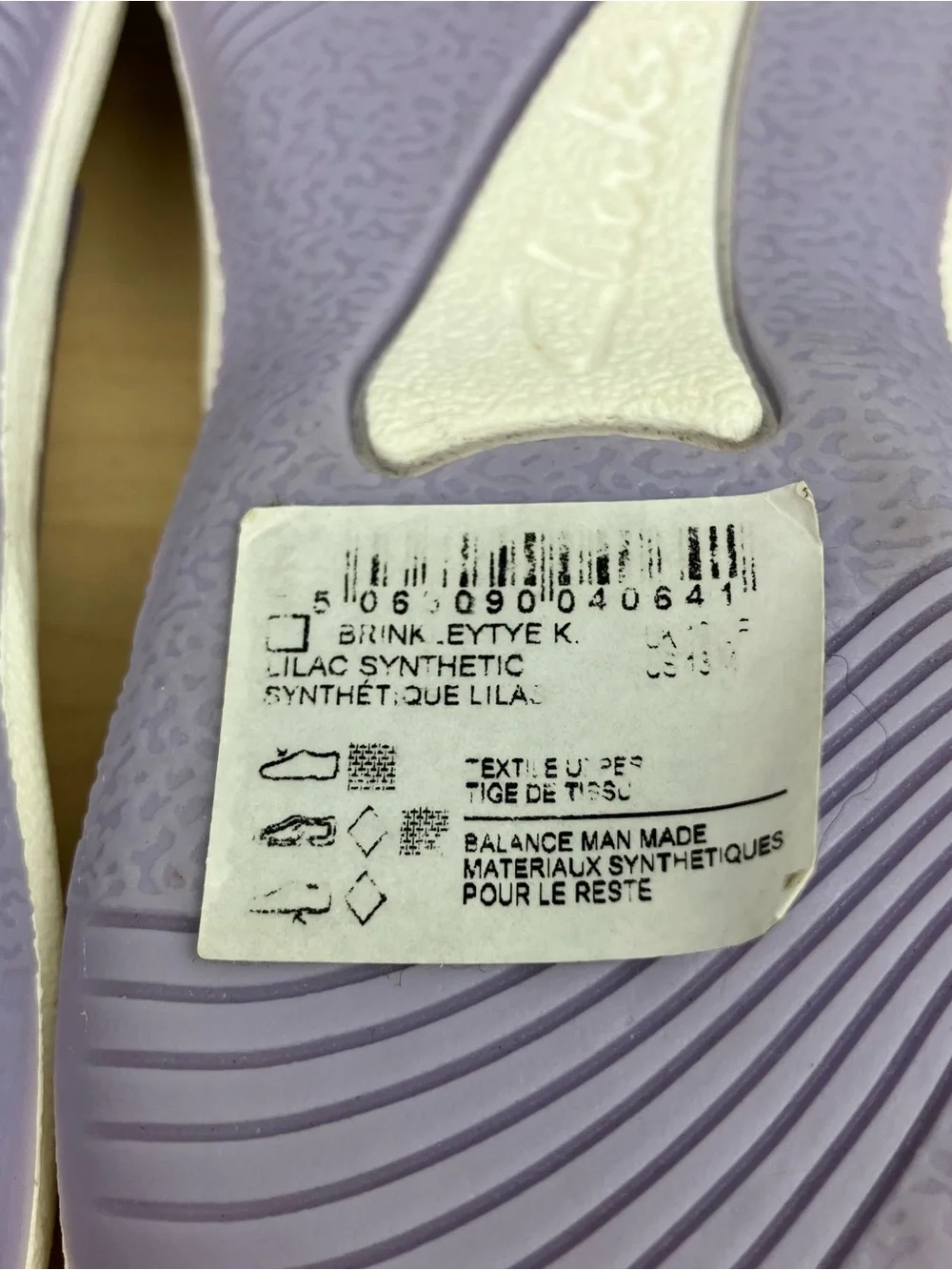 Clarks Kids Girls Size 13.0 M Brinkley Tye Lilac Purple Thong Flip Flop Sandals